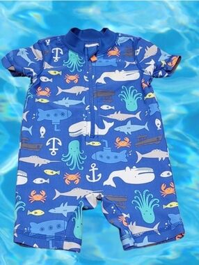 Carter's Baby Boy's One-piece Rash-Guard Swimsuit